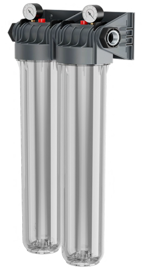 10" İkili Filtre Kabı Manometreli